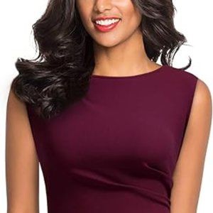 Miusol Women's Retro Ruffle Style Slim Work Pencil Dress Size Medium